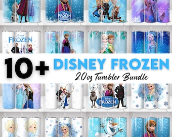 10+Frozen 20oz Tumbler Wraps | Elsa Anna PNG Bundle | Winter Ice Princess Tumbler Designs