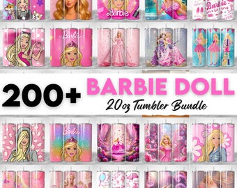 200+Barbie Tumbler Wrap Bundle 20oz Skinny Tumbler Sublimation Digital Download