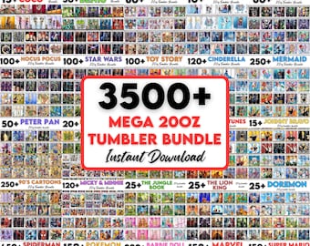 3500+ 20oz Tumbler Bundle All Cartoons Character Sublimation Stitch Tumbler 90s Cartoon Tumbler, Stitch Tumbler PNG Insant Download