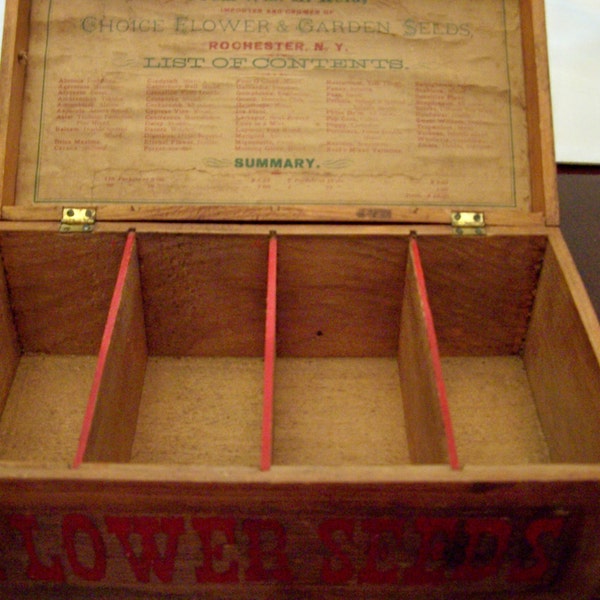 RESERVED FOR DONNA1950 untill 3-07-2014 Antique Flower and Garden Seed Display Box c.1880 to 1900