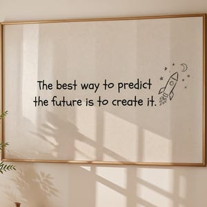 Create The Future Print, Motivational Wall Art, Rocket Sketch Poster, Office Decor, Kids Room Growth Mindset Digital Download