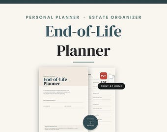planificador de fin de vida, planificador de fin de vida carpeta de fin de vida diario de fin de vida rellenable plan de fin de vida planificador de vida