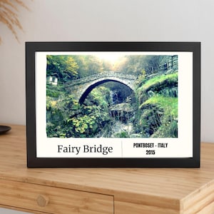 Poster fotografico, stampa da parete, Ponte antico romano, Ponte delle fate, Italia, Valle d'Aosta
