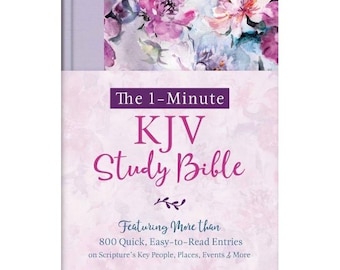 NEW,  The 1-Minute KJV Study Bible (Lavender Petals)