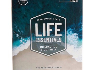 NEW, Pre-Tab in Light Blue Bible Tabs, CSB Life Essentials Study Bible, Hardcover, Dr. Gene Getz Commentary, Journaling Supplies