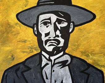 Gold Rush Painting 30x30 | California Gold Rush Art | Western Frontier Wall Art | Original Acrylic Canvas