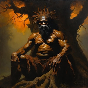 Kapre Art Print – Philippine Mythology Dark Fantasy Tree Giant Wall Art (Instant Download)