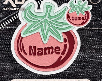 Custom Tomato Name Patch Colorful Text Personalized Vegetable Farm Lover Embroidered Patch Iron On Keychains Hook & Loop For Jacket Jeans