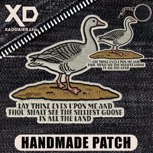 Lay Thine Eyes On Me And Thou Shalt Patch Funny Meme Humor Duck Medieval History Embroidered Patch Iron On Keychains Hook & Loop For Jacket