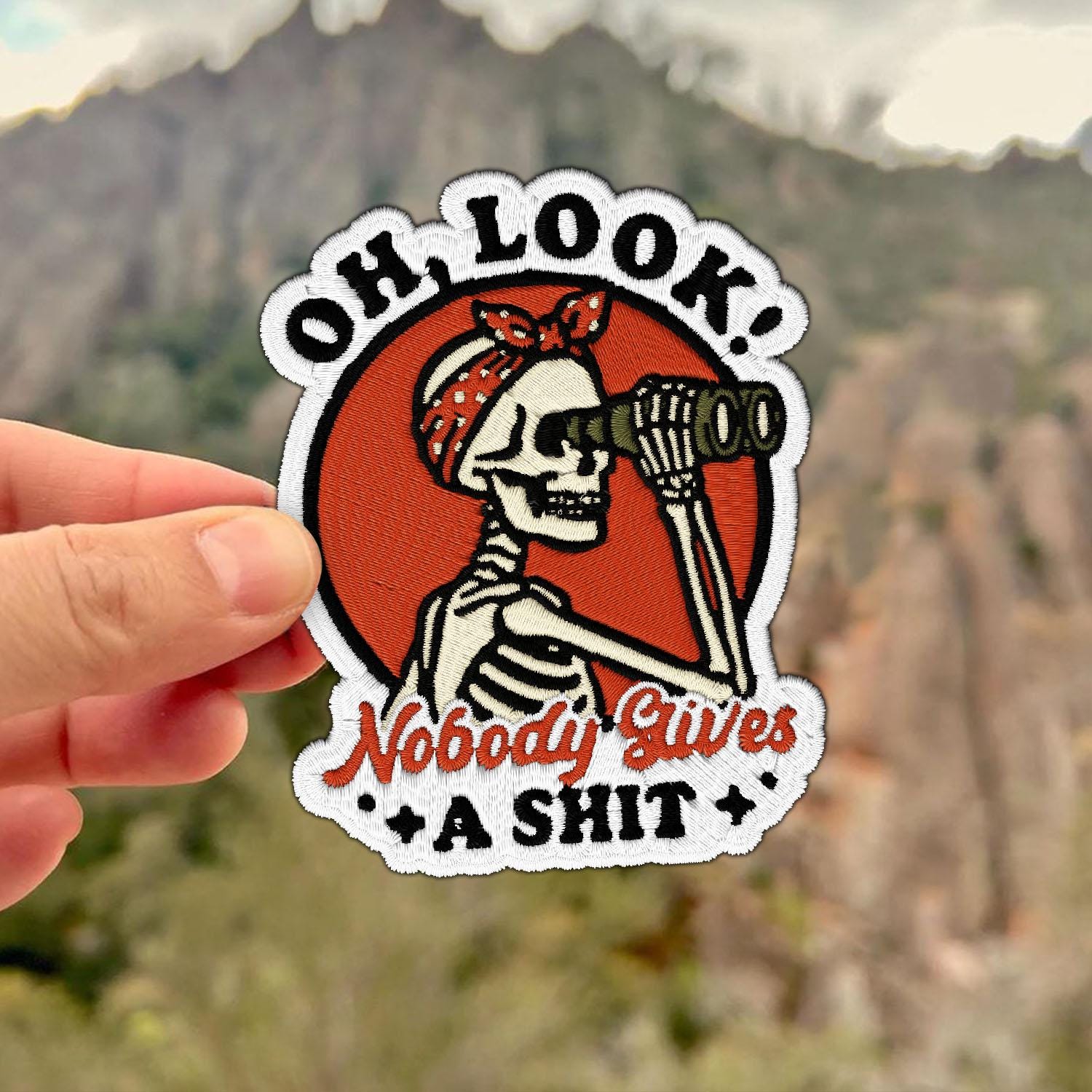 Shithook Patch Oh Look Nobody Gives A Shit Patch Funny Skeleton Meme Sarcastic Humor ...