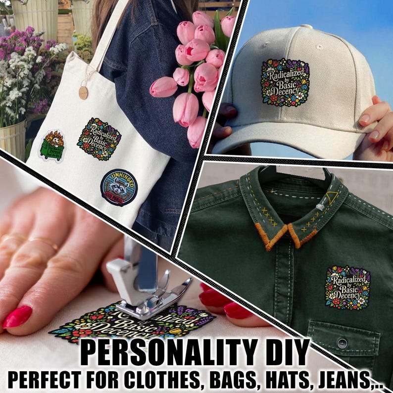 Radicalized By Basic Decency Patch Funny Meme Political Activist Human Rights Humor Embroidered Patch Iron On Keychains Hook & Loop image 5