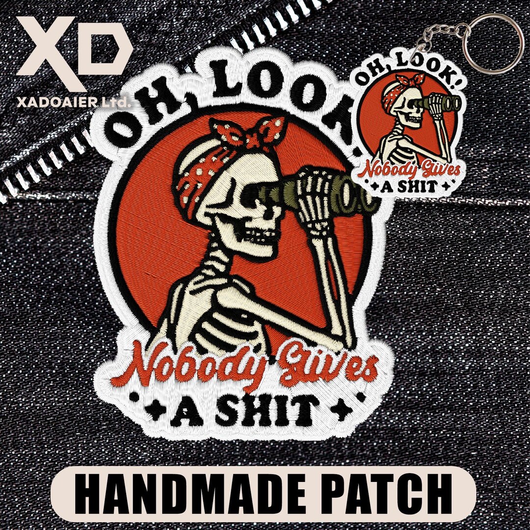 Shithook Patch Oh Look Nobody Gives A Shit Patch Funny Skeleton Meme Sarcastic Humor ...