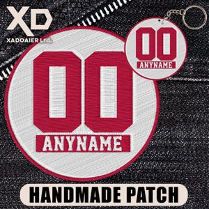Custom Baseball Bat Knob Name Patch Colorful Text Personalized Name Patch Player Number Embroidered Patch Iron On Keychains Hook & Loop