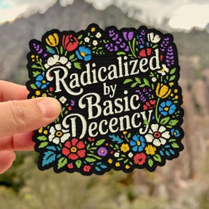 Radicalized By Basic Decency Patch Funny Meme Political Activist Human Rights Humor Embroidered Patch Iron On Keychains Hook & Loop image 7