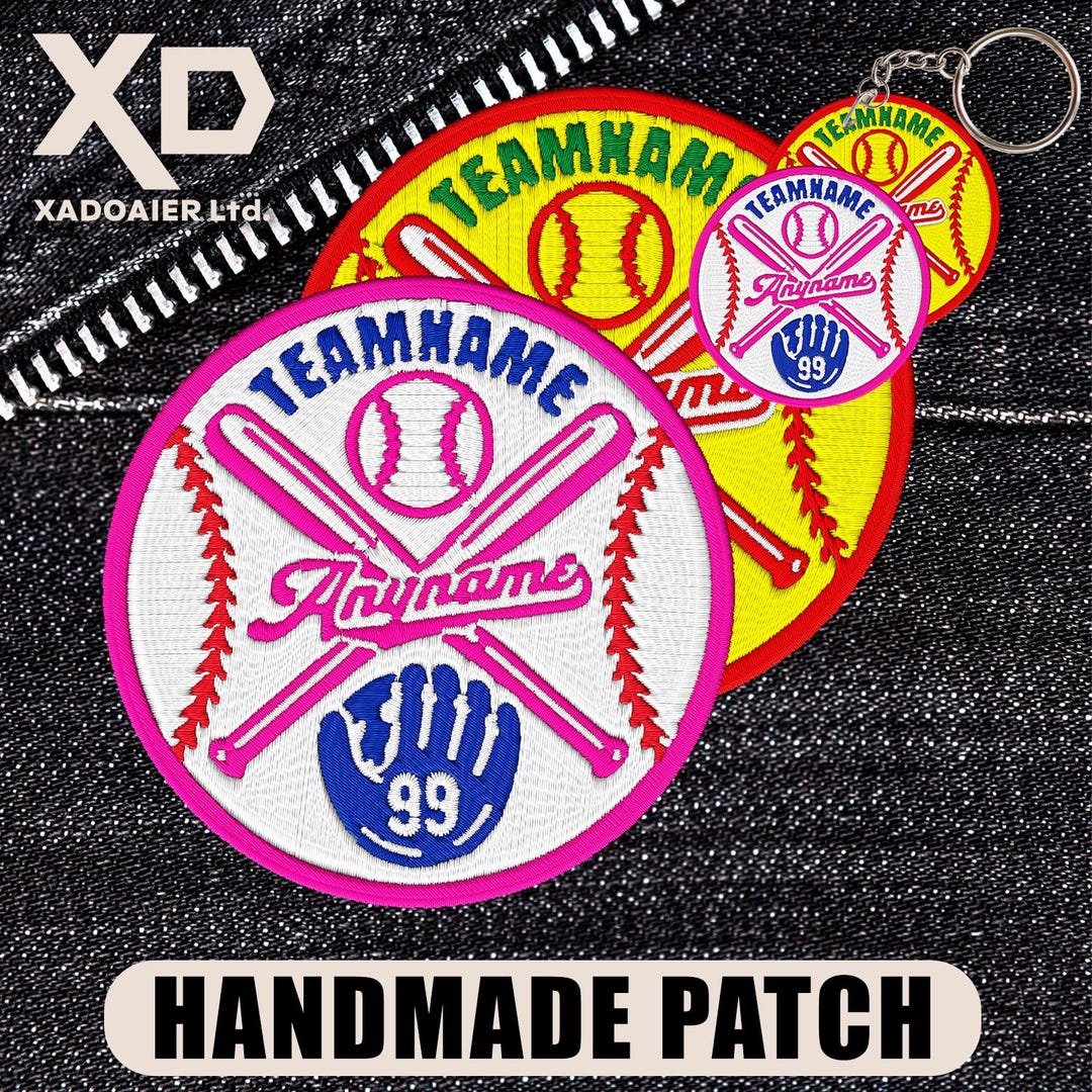 Custom Baseball Name Patch Colorful Text Personalized Player Number ...