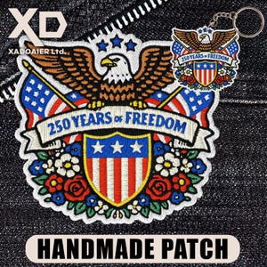 250th America Anniversary Patch Funny Meme Humor Embroidered Patch Iron On Keychains Hook & Loop For Jacket Hat Jeans Backpack