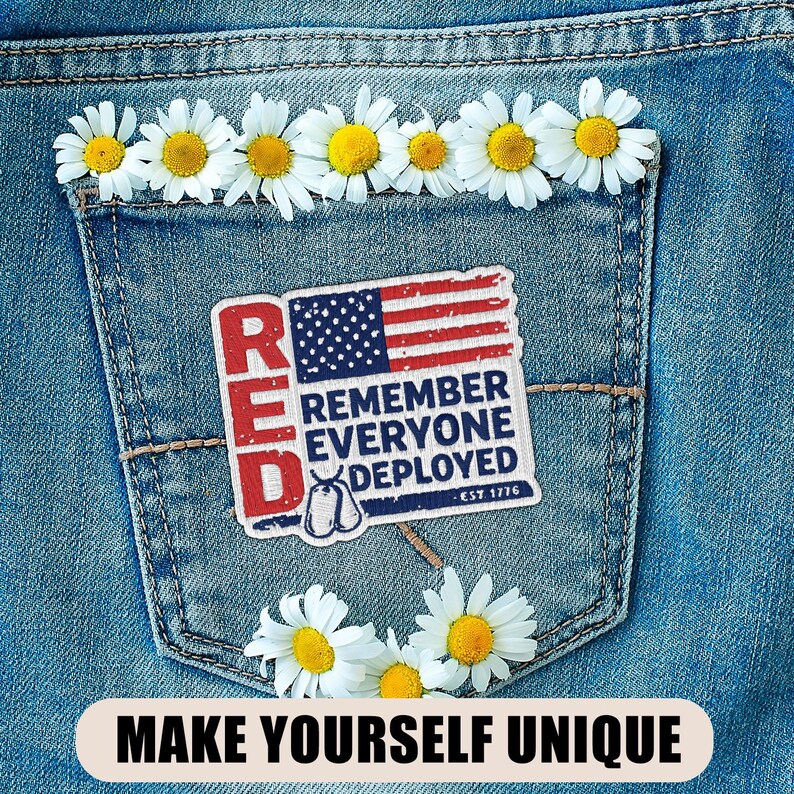 Remember Everyone Deployed Patch Military Patriotic Memorial Day Independence Humor Embroidered Patch Iron On Keychains Hook & Loop imagem 2