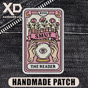 The Reader Tarot Card Patch Dark Romance Book Lover Witchy Booktok Bookish Embroidered Patch Iron On Keychains Hook & Loop For Jacket Hat