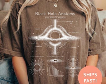 Black Hole Anatomy Shirt, Event Horizon TShirt, Space Physics Diagram Tee, Relativity Science T-Shirt, Astronomy Top