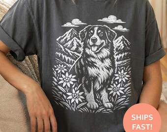 Bernese Mountain Alpine Shirt, Bernese Dog TShirt, Mountain Dog Tee, Alpine Dog T-Shirt, Dog Lover Top