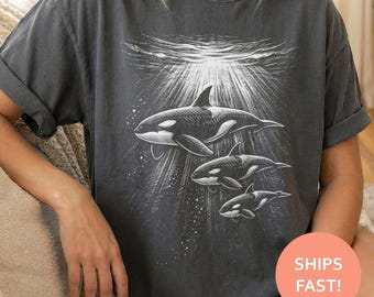 Orca Family Shirt, Orca Whale TShirt, Killer Whale Tee, Ocean Pod T-Shirt, Marine Life Top