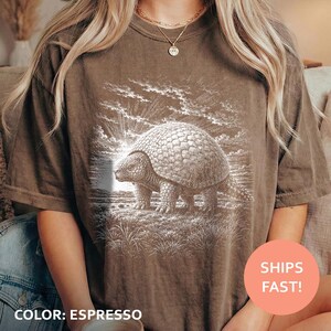 Glyptodon gepantserd shirt, ijstijd zoogdier T-shirt, prehistorisch wezen T-shirt, fossil Wildlife T-shirt, oude dieren top