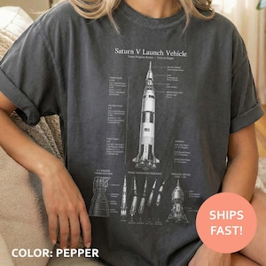 Saturn V Rocket Shirt, Launch Vehicle TShirt, Apollo Program Tee, Space History T-Shirt, Lunar Mission Top