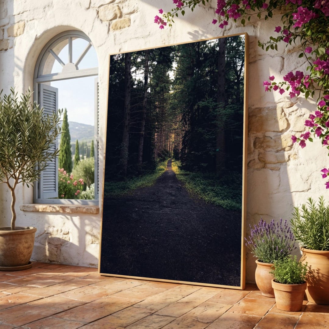 Enchanted Forest Path Canvas, Woodland Trail Wall Art, Nature Escape ...