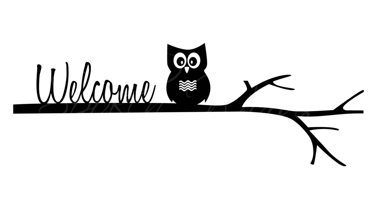with Owl on Branch Vinyl Wall/Door Decal....Your Etsy