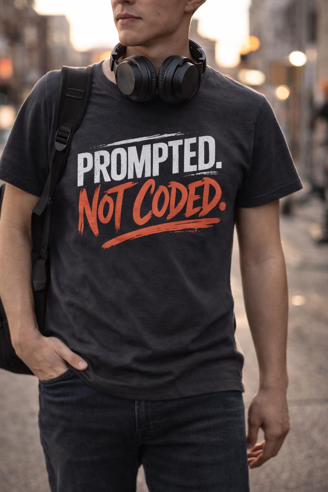 Prompted Not Coded Shirt, Funny AI Humor Tee, Software Engineer Gift ...