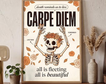 Memento Mori Art Print | Dark Academia Philosophy Poster | Indie Collage Wall Decor | Digital Download | Printable Art