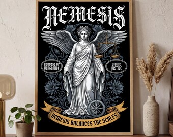 Nemesis Poster Romanticy Aesthetic Wall Art | Dark Academia Home Decor | Poetic Room Print | Unique Gift for Writers & Readers | MONO LEVEL