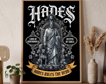 Hades Poster Romanticy Wall Art | Aesthetic Home Decor Print | Greek Mythology Fan Art | Underworld Game Lovers Gift | MONO LEVEL