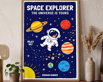 Space Art Print | Galaxy Poster | Cosmic Wall Decor | Vibrant Astronomy | Digital Download | Printable Art