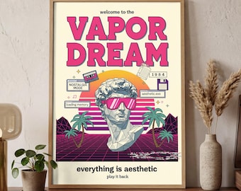 Vaporwave Poster | Aesthetic Indie Collage | 80s 90s Cyberpunk Retro Art | Digital Download | Printable Art