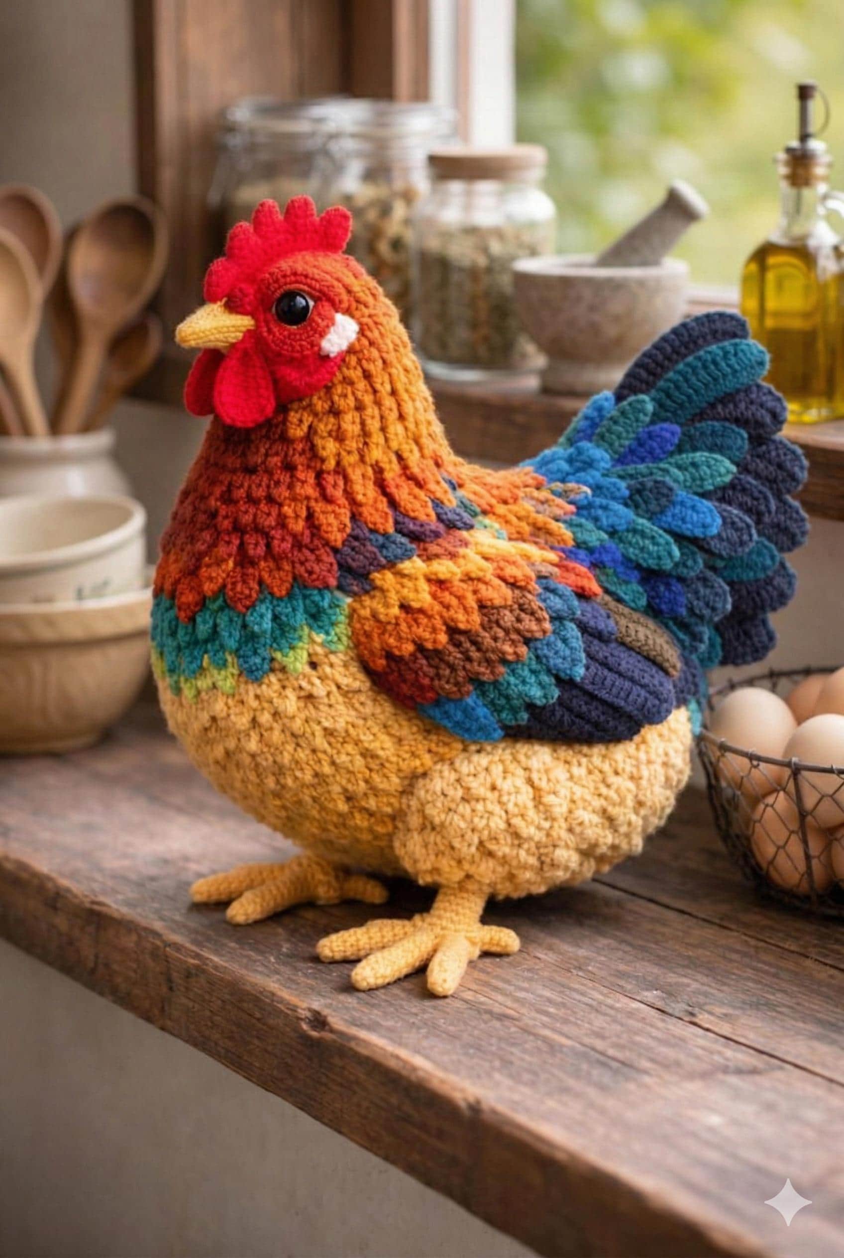 39 Rooster Crochet Patterns to Add Farmhouse Charm to Your Home Decor 12 Realistic Rooster Pattern Crochet Farmhouse Amigurumi