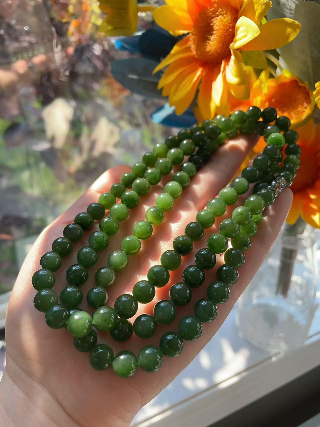 Long Jade Necklace - Etsy