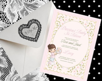 Precious Baby In Bloom Baby Shower | Editable Invitation | Pink Vintage Theme (Digital Download)