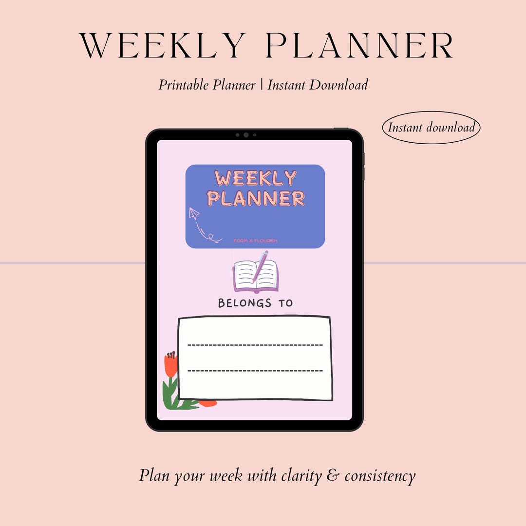 Weekly Planner Bundle Printable | Habit Tracker, Reflection & Goals ...