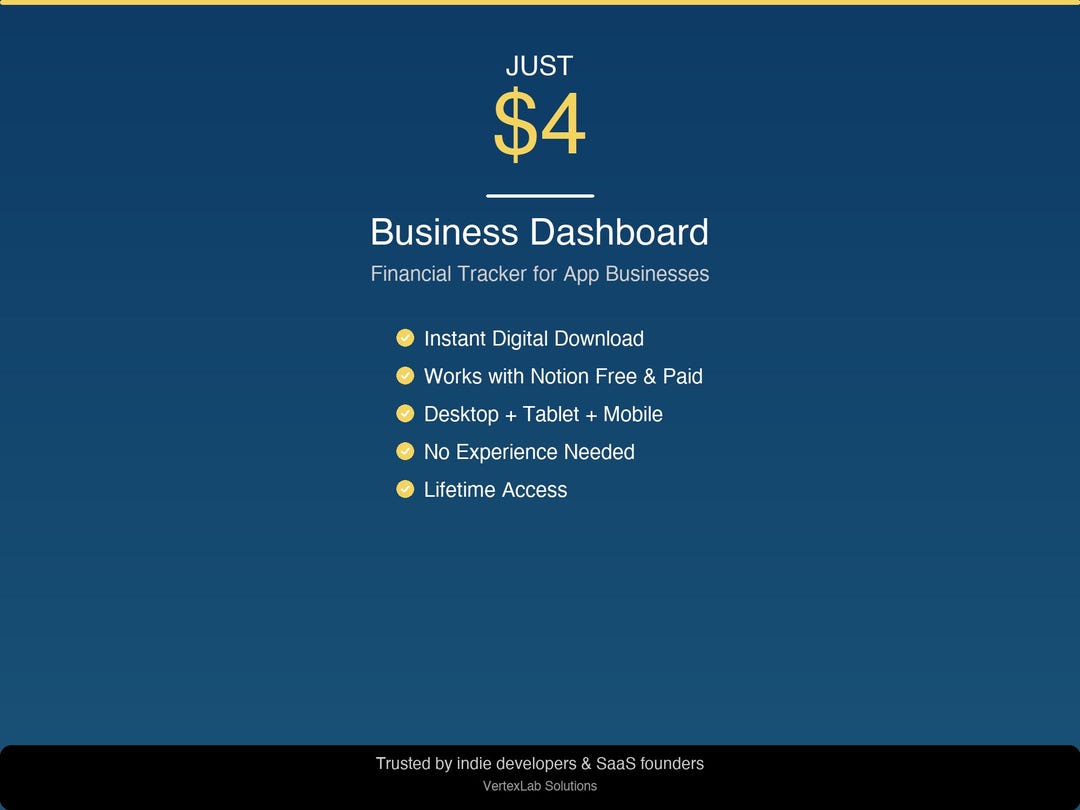 Business Dashboard Notion Template | Financial Tracker | MRR Dashboard ...