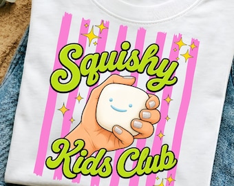In meiner Squishy Ära PNG, Kids Club T-Shirt, Stress Spielzeug Ära Shirt Design, bunte trendige Grafik, süßes Kinder Shirt PNG, Viral TikTok Trend