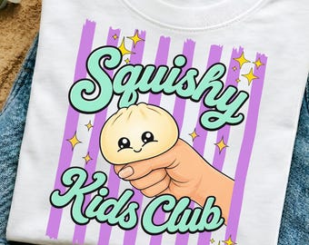 Bleiben Sie Squishy PNG, Trendy Squeezy Dumpling PNG, Stress Toy Era Shirt Design Bunte trendige Grafik, süßes Kinder Shirt PNG, Viral TikTok Trend