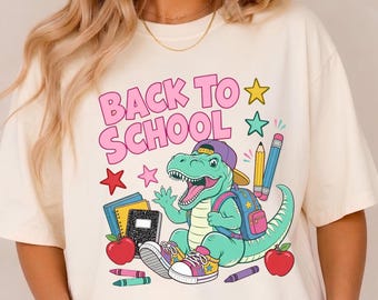 Wieder zurück PNG Schule, Erster Schultag Lehrer Shirt Design Download, Retro Schule, bunte trendige Grafik, niedliche Kinder Shirt Sublimation