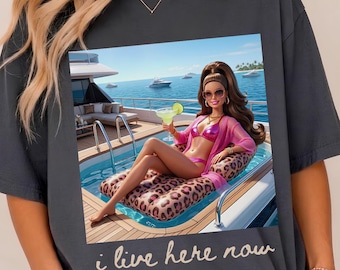 Puppengesicht PNG, Live Hier Jetzt Png, Sommerpuppe Girly Party PNG, Lustiger Sommer PNG, Trendiges Sommer Shirt Design, sarkastisches Preppy Girly Png