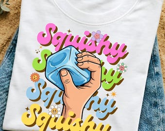 In meiner Squishy Ära PNG, Retro Bubble Design, Stress Spielzeug Ära Shirt Design, bunte trendige Grafik, süßes Kinder Shirt PNG, Viral TikTok Trend