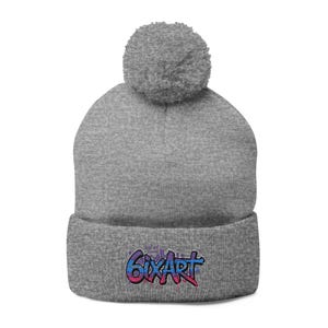 Graffiti Logo Pom-Pom Knit Cap | Embroidered Beanie