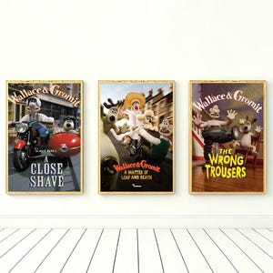 Wallace and gromit poster - Etsy 日本