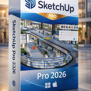 SketchUp Pro 2026 Full Version Lifetime Instant Download, 3D Modeling Software for Mac and Windows, Architecture Interior Design Tool
