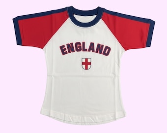 Vintage Y2K 2000s White and Red Umbro Polo Shirt / England Polo