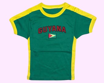 Vintage Guyana Crop Top, 90's 2000's y2k Guyana baby tee cropped T-shirt